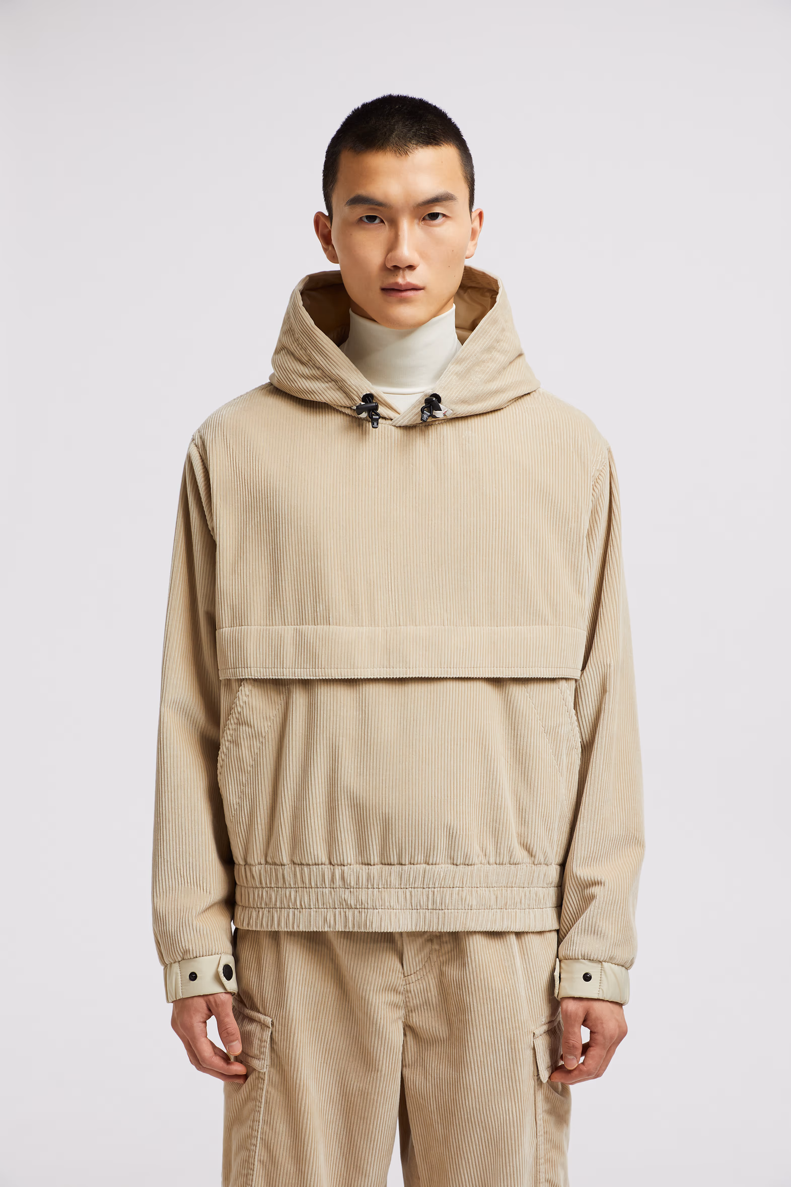 Corduroy Hoodie Men Beige Moncler 3